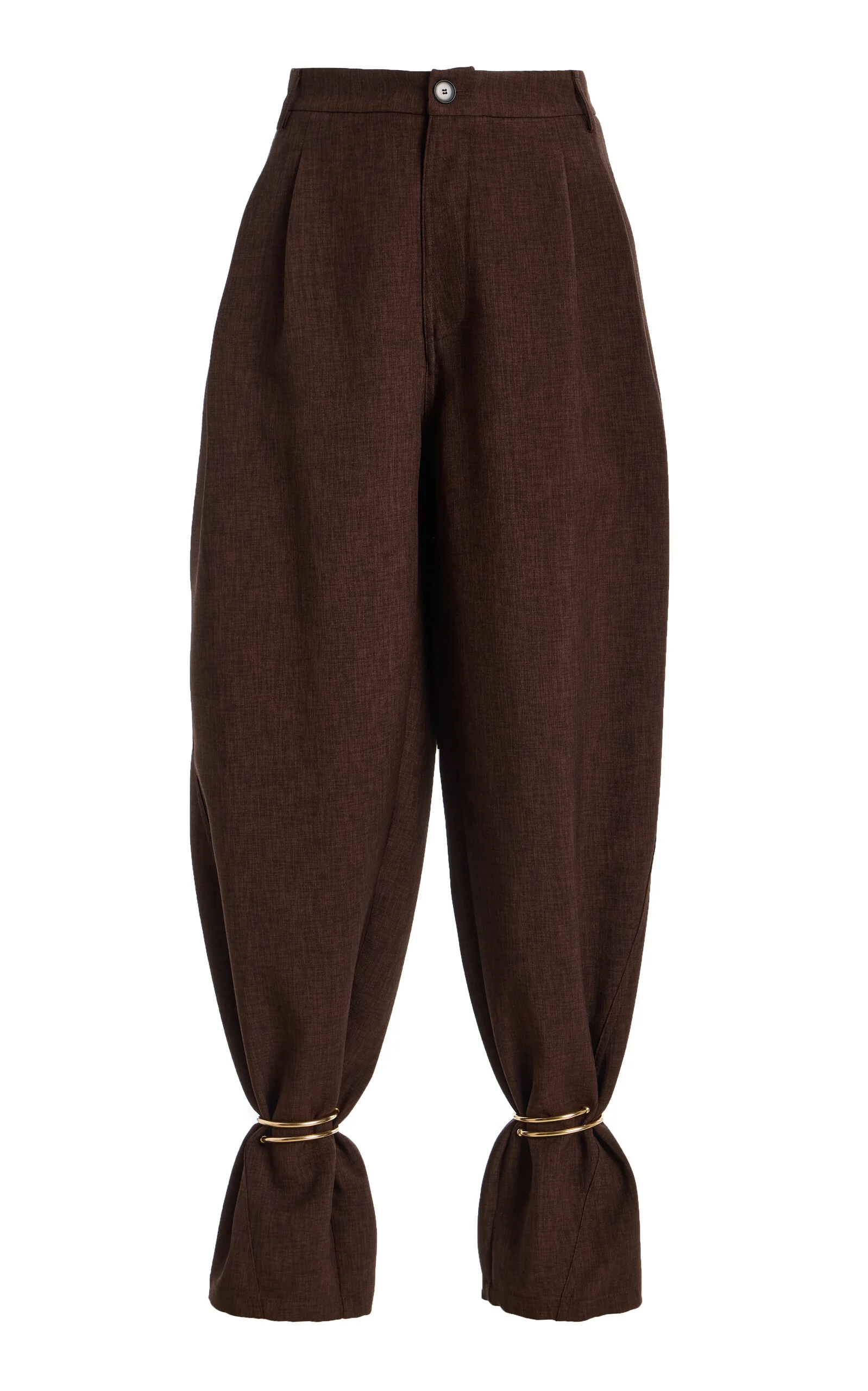 Phebe Cuff-Detailed Wide-Leg Comfort Suit Pants brown - 1