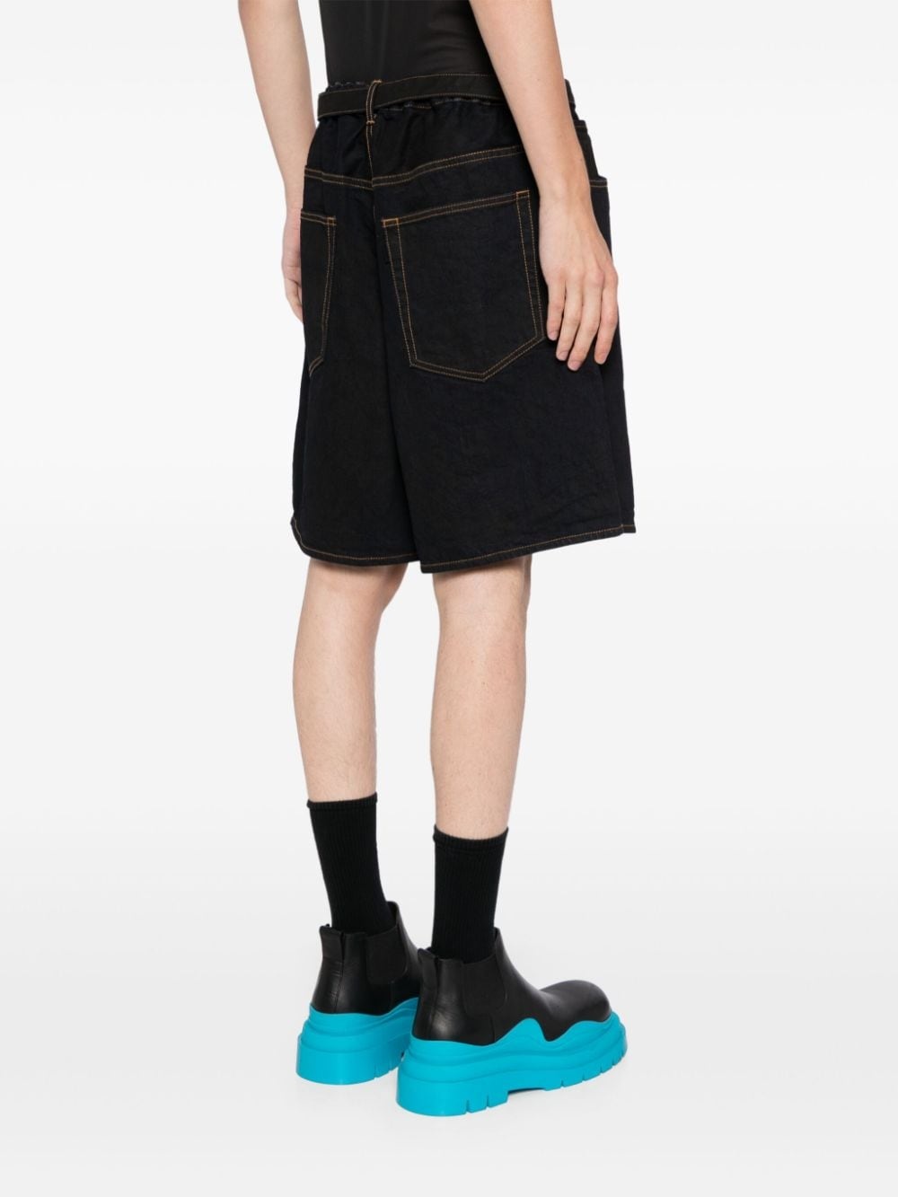 belted thigh-length shorts - 4