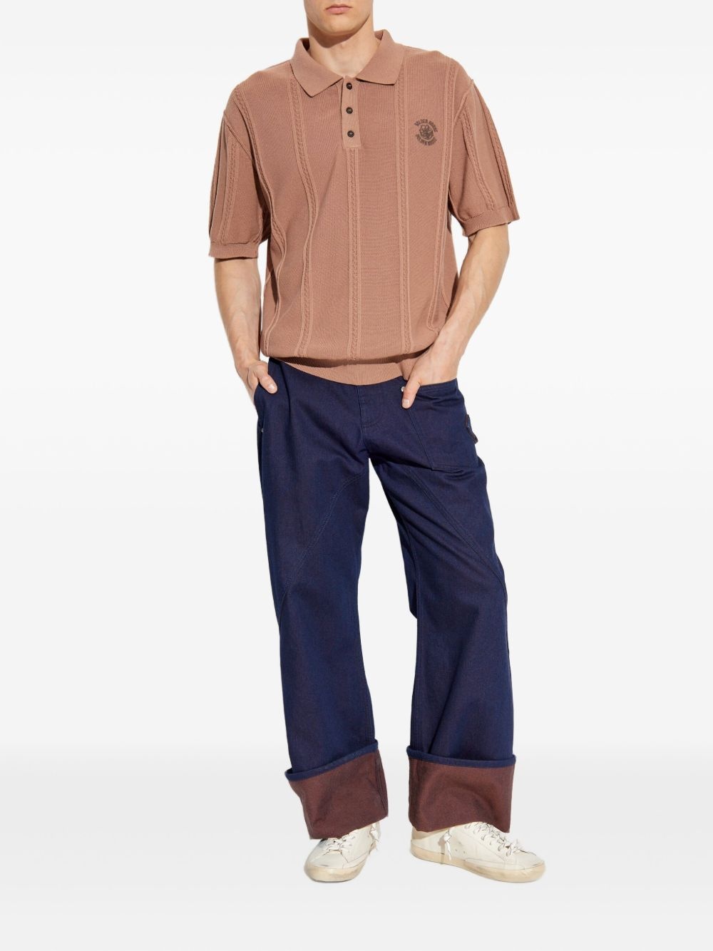cable-knit polo shirt - 2