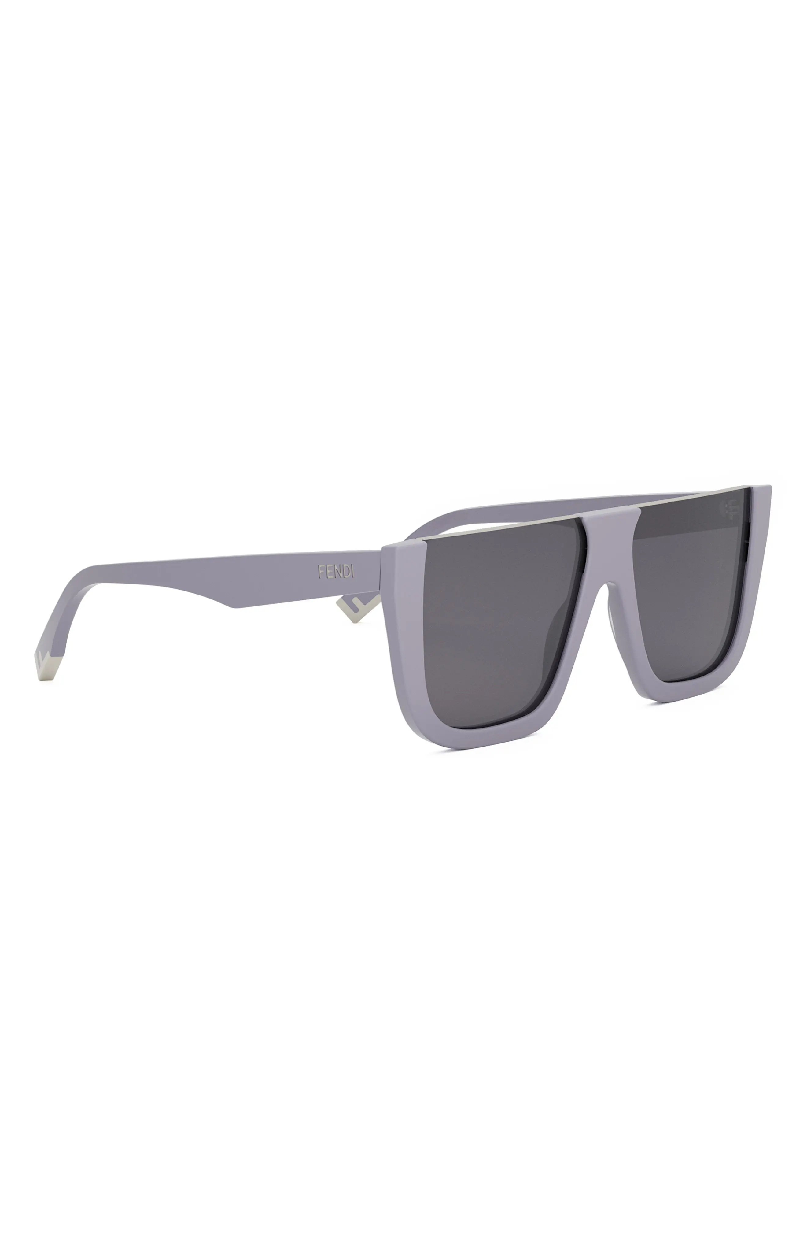 'Fendi Way Flat Top Sunglasses in Shiny Violet /Smoke - 5