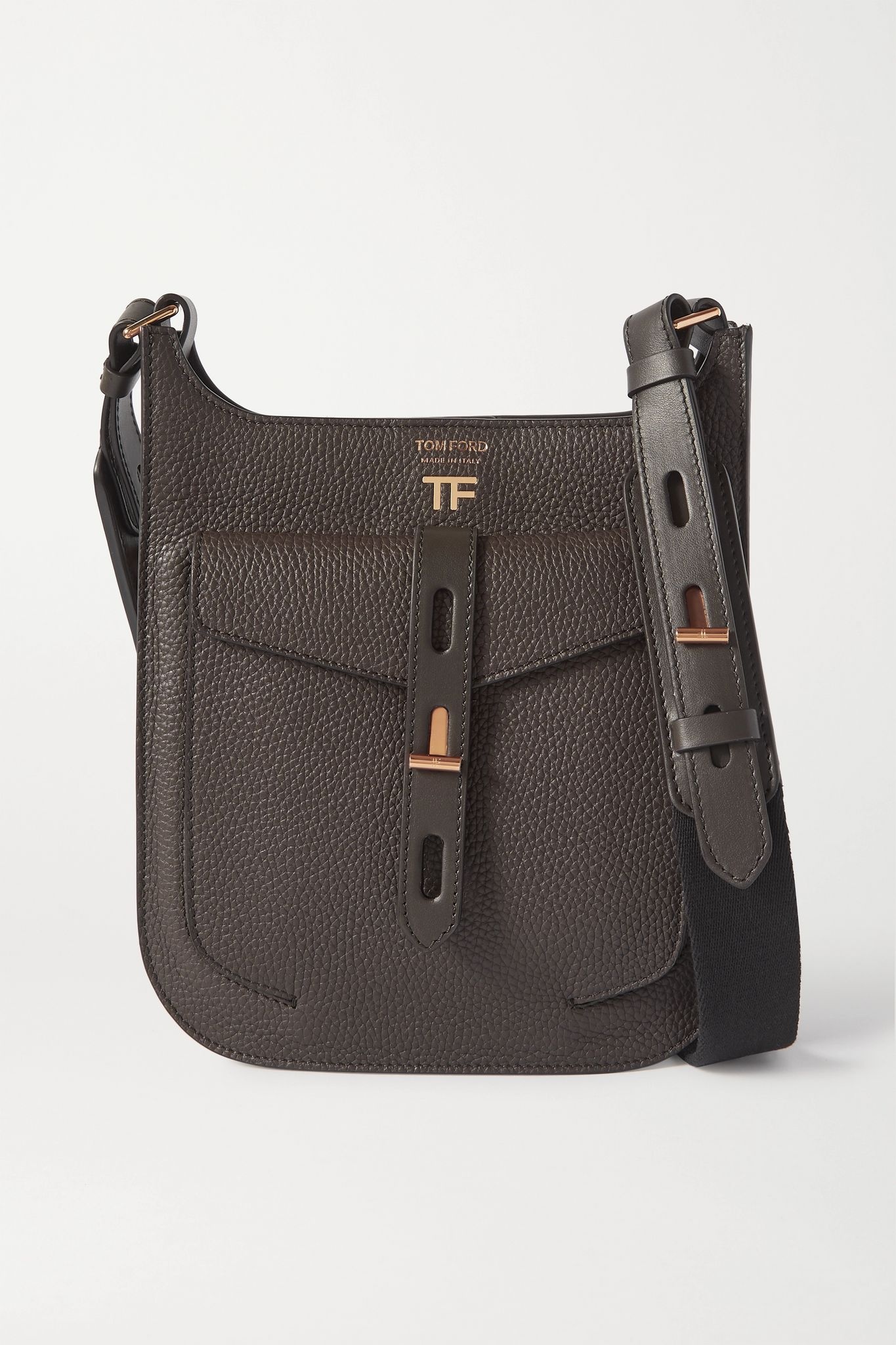 T Twist small textured-leather shoulder bag - 1