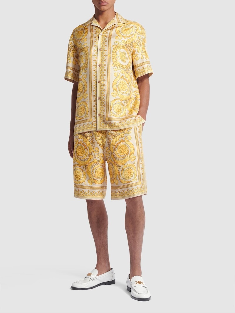 Barocco printed silk shorts - 2