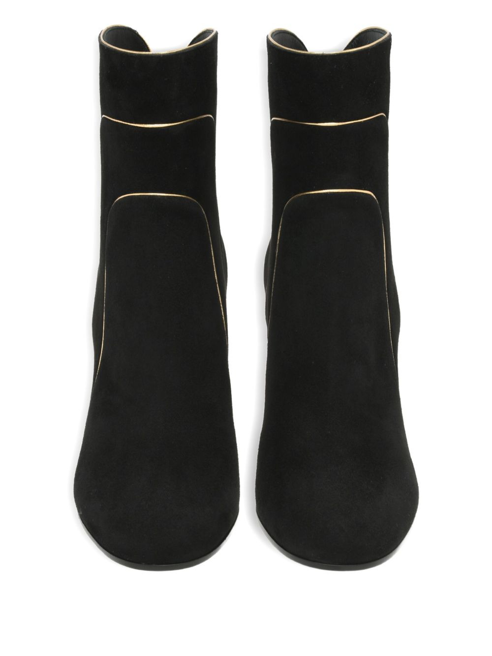 gold-trim suede boots - 4