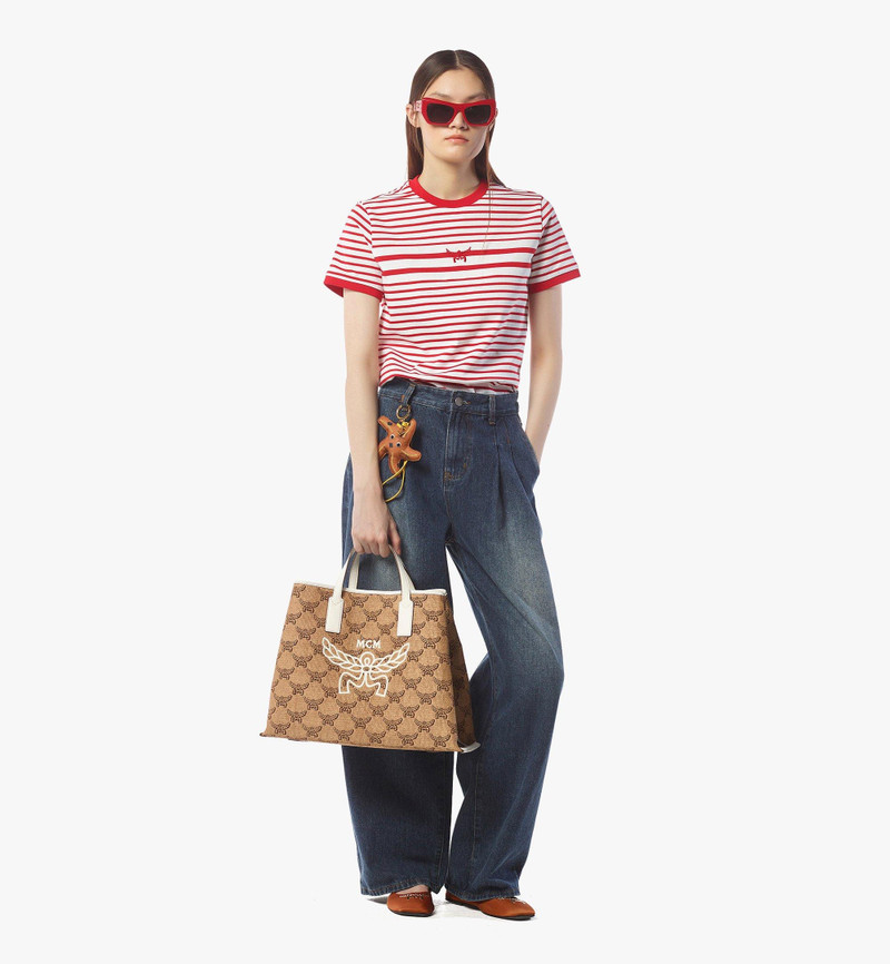 MCM Himmel Shopper in Lauretos Raffia Jacquard outlook