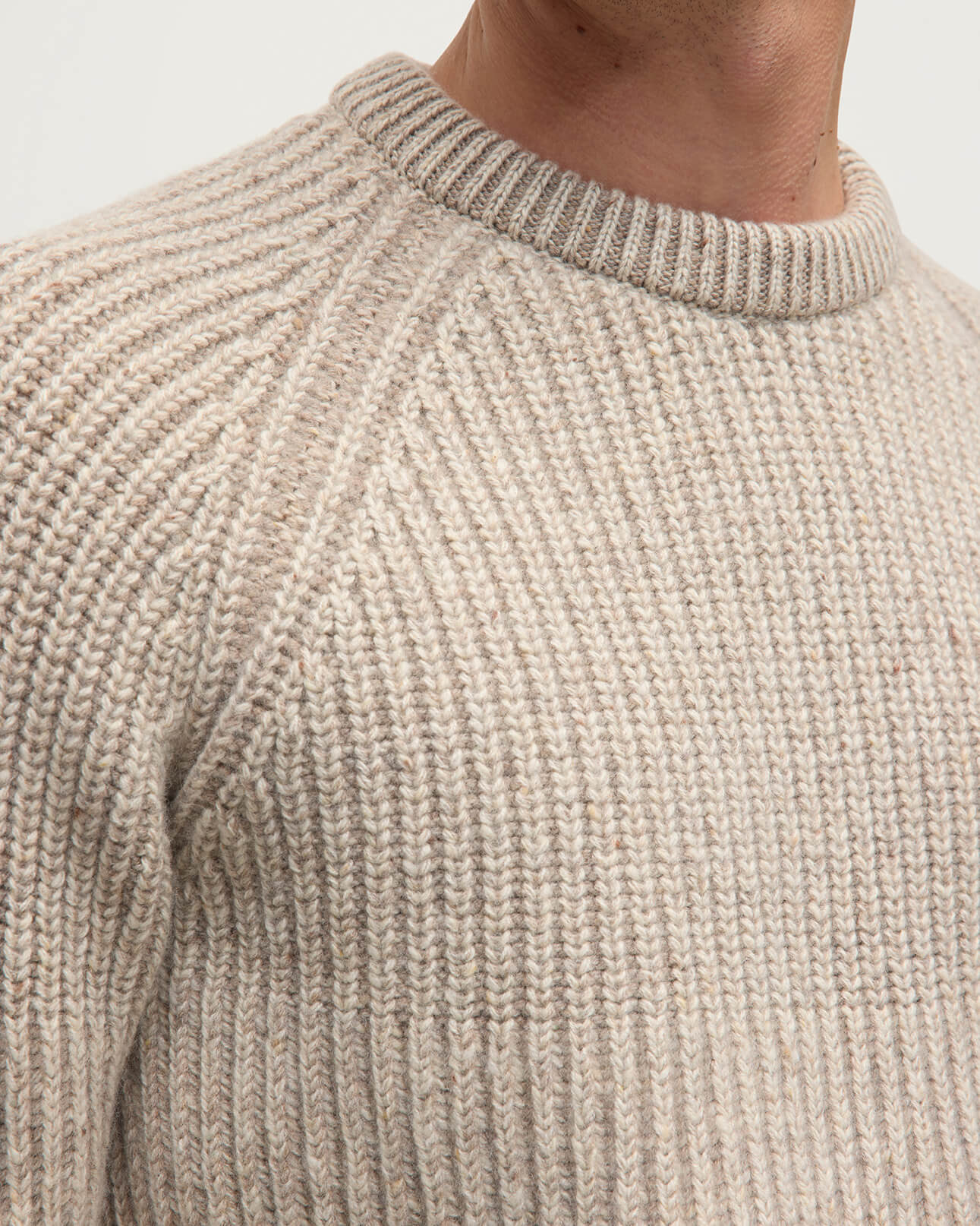Ribbed Donegal Cashmere Cream Jumper - 5