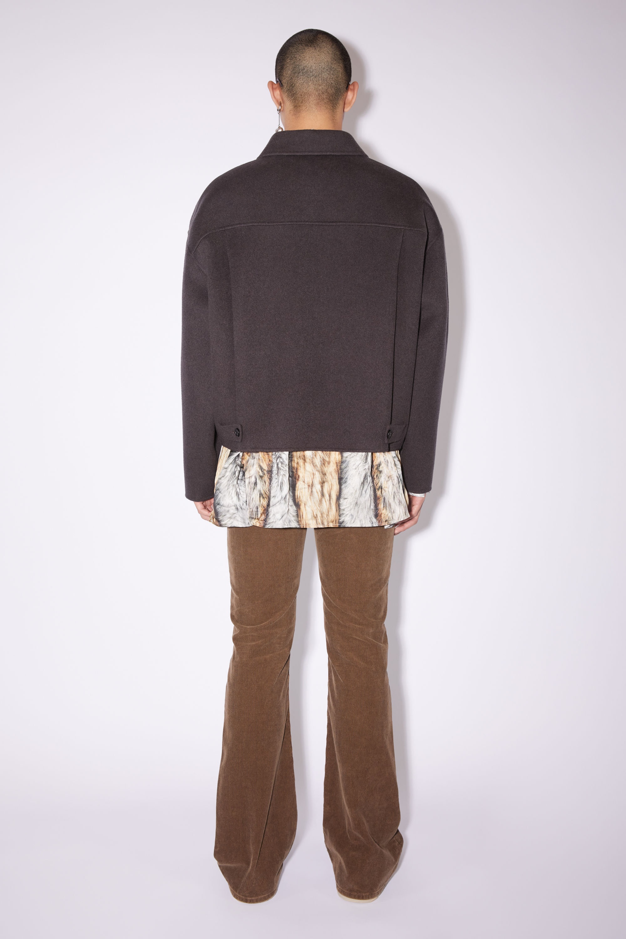 Double-faced wool jacket - Carbon grey - 3