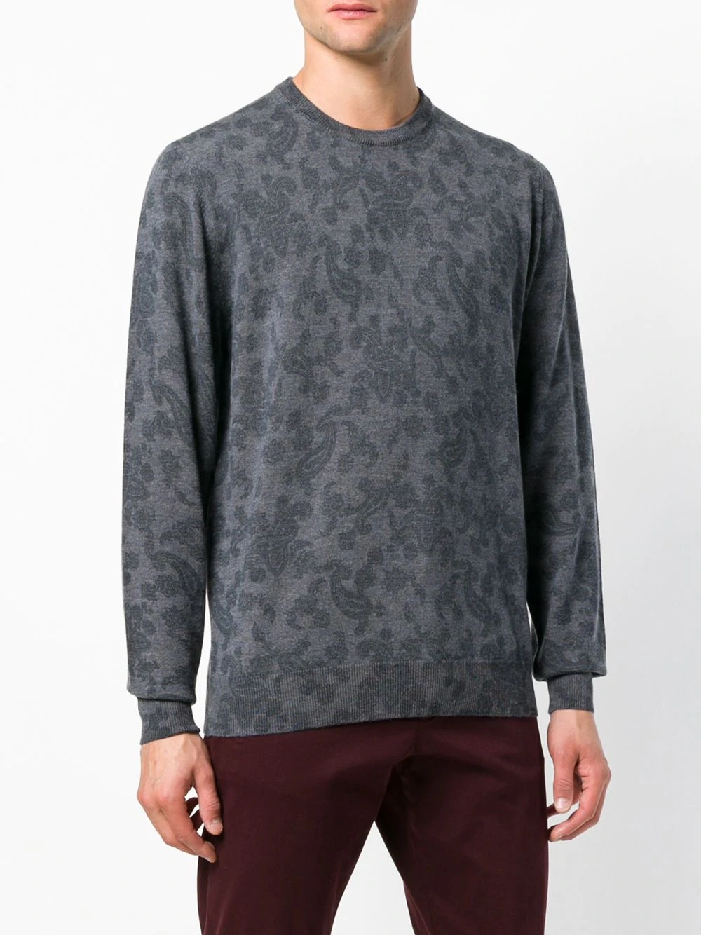 paisley print knitted sweater - 3