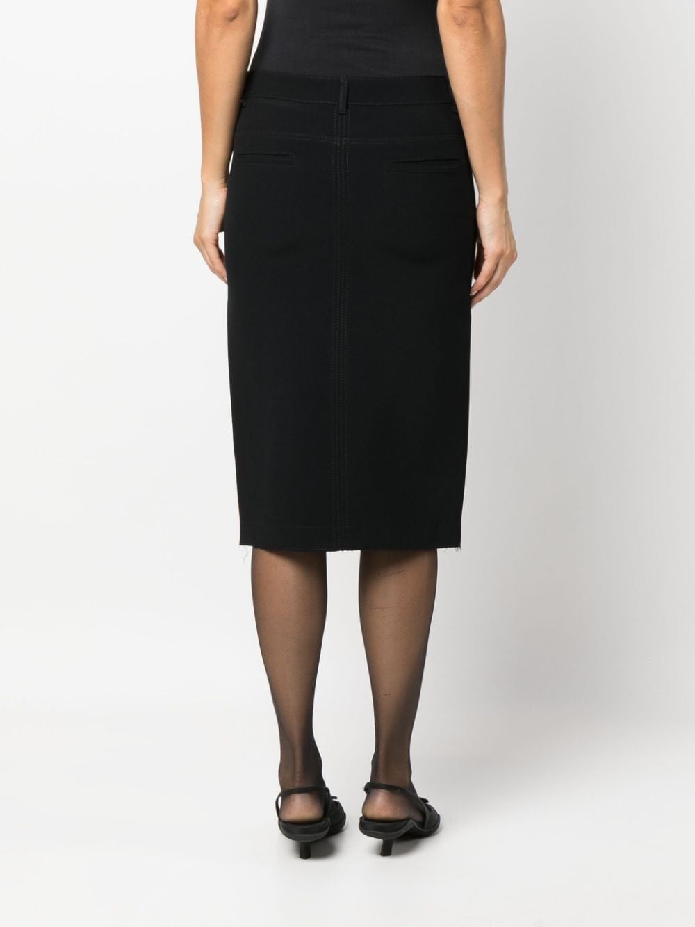 mid-rise zip-up midi skirt - 4