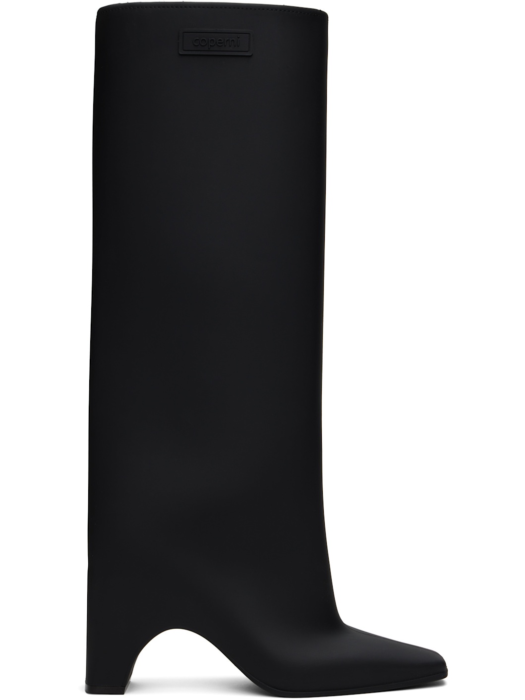 Black Rubber Bridge Tall Boots - 1
