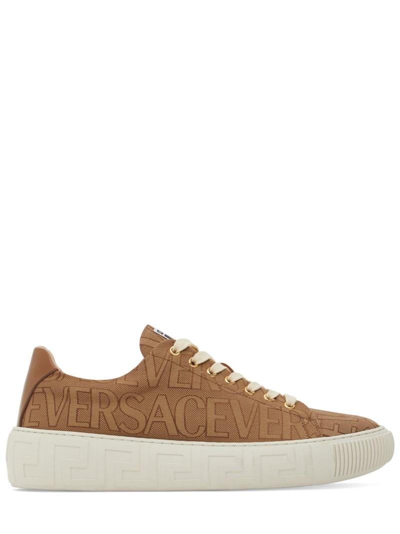 VERSACE Fabric & leather sneakers | luisaviaroma | REVERSIBLE