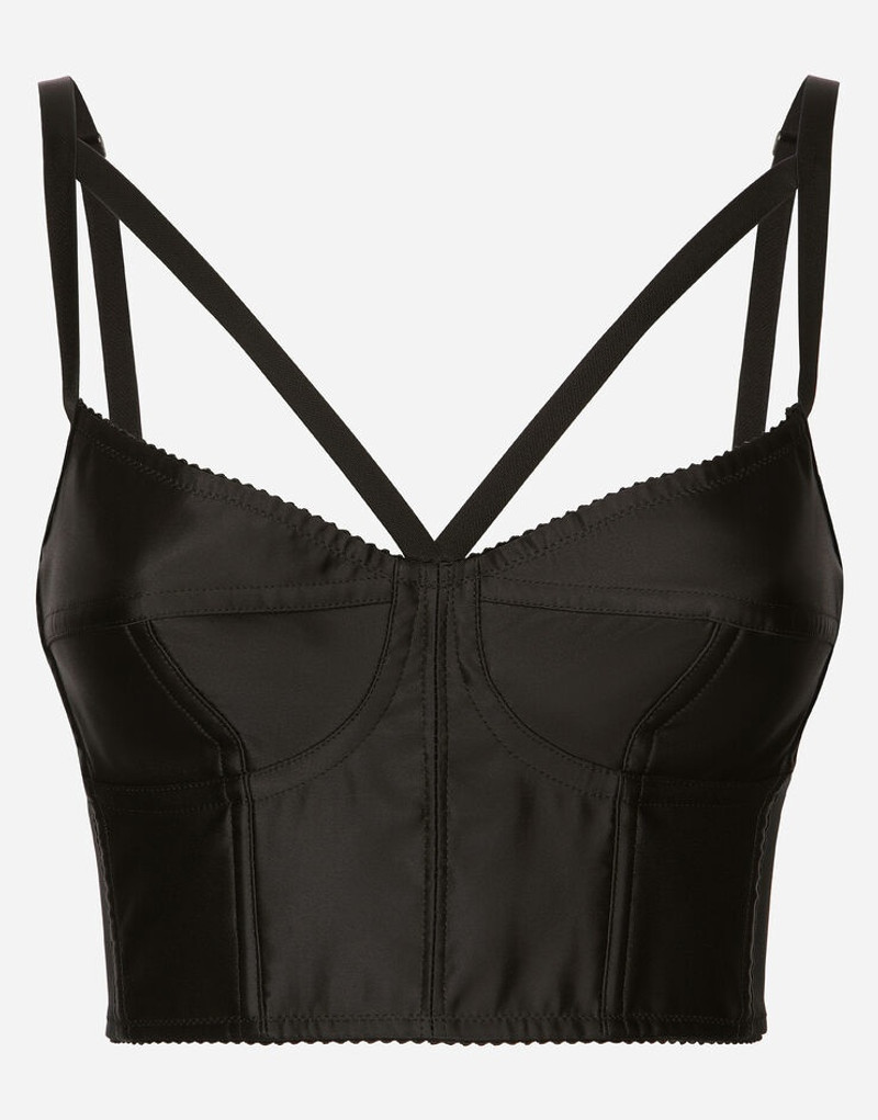 Satin and marquisette corset 1
