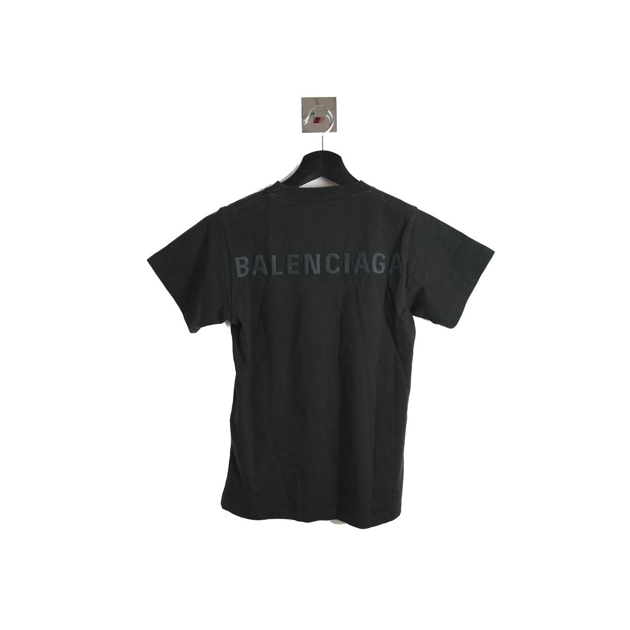 Balenciaga Black Stitch Font Tee Shirt Black - 2