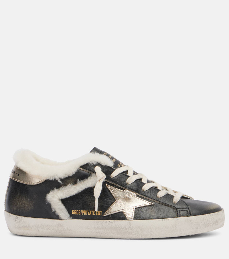 Super-Star shearling-trimmed leather sneakers 4