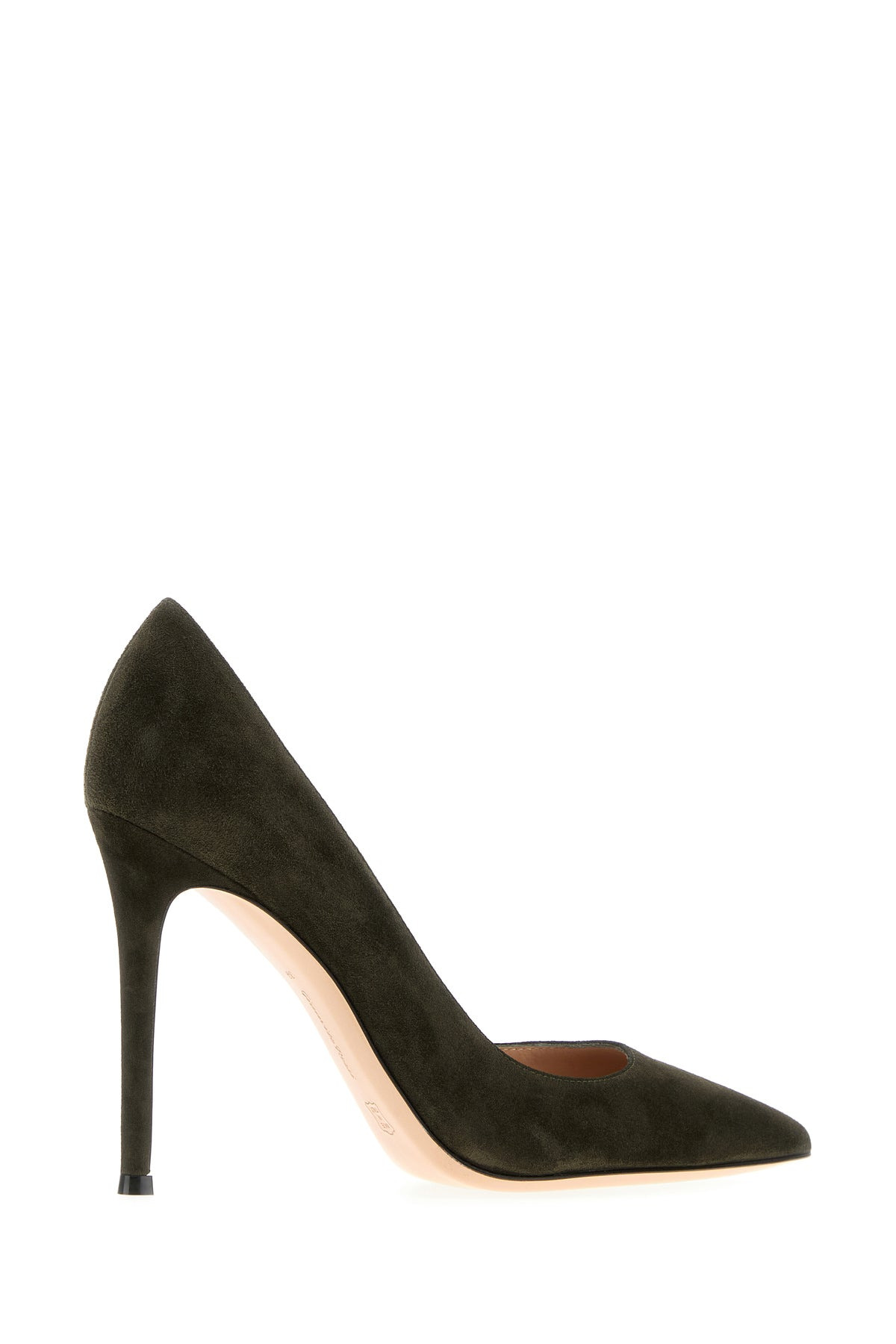 Bottle green suede pumps - 3