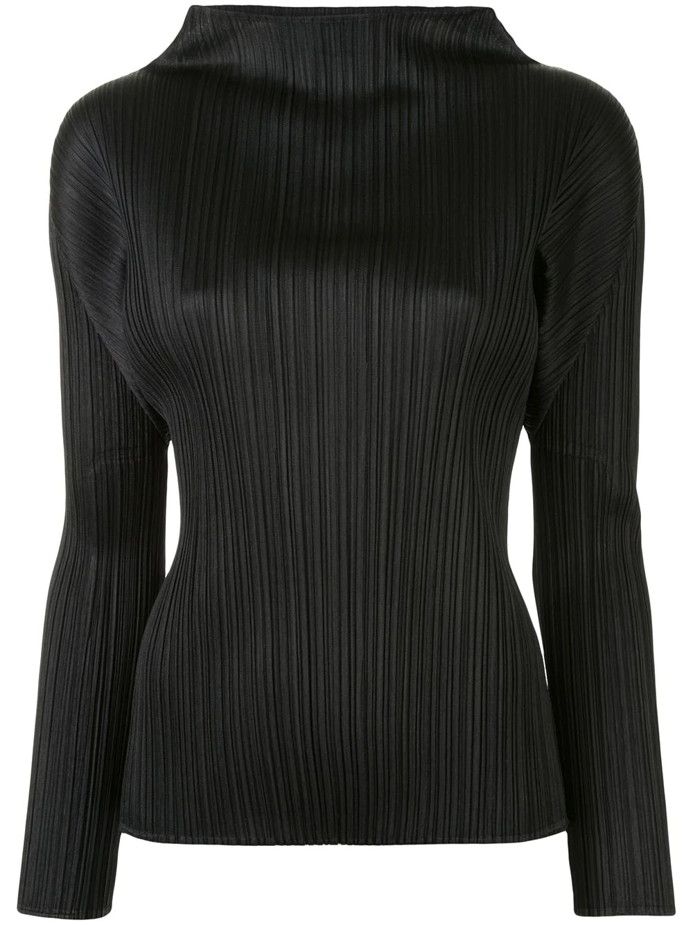 pleated high neck top - 1