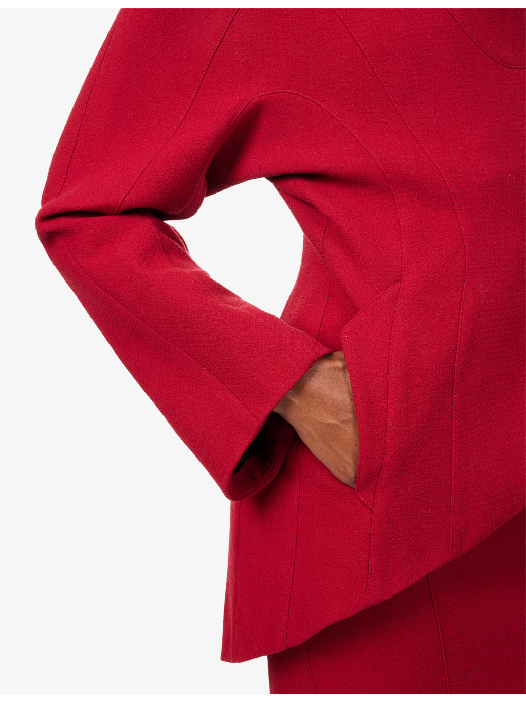 Scarf Curved-Hem Wool Jacket - 6