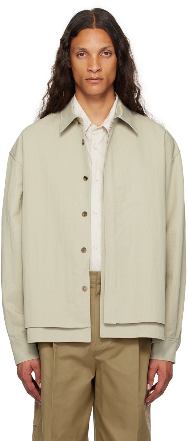 LE17SEPTEMBRE Green Double Layered Shirt | REVERSIBLE 