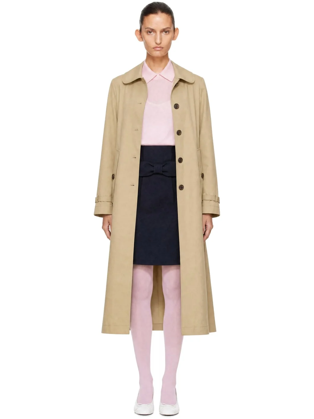 Beige Ballena Trench Coat - 1