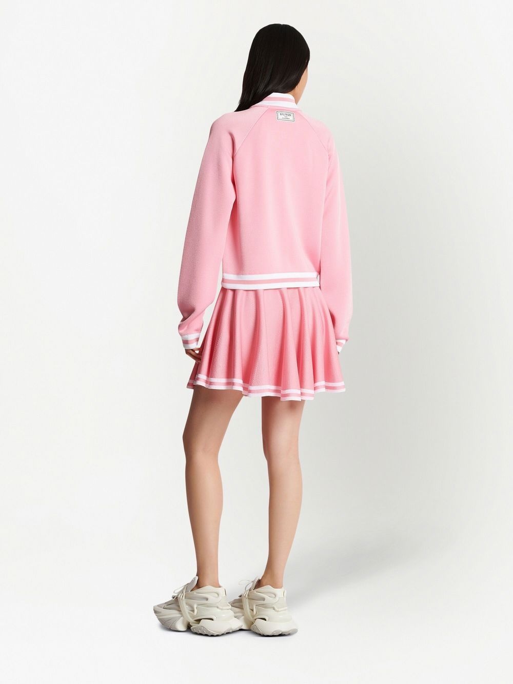 stripe-trim knitted jacket - 2