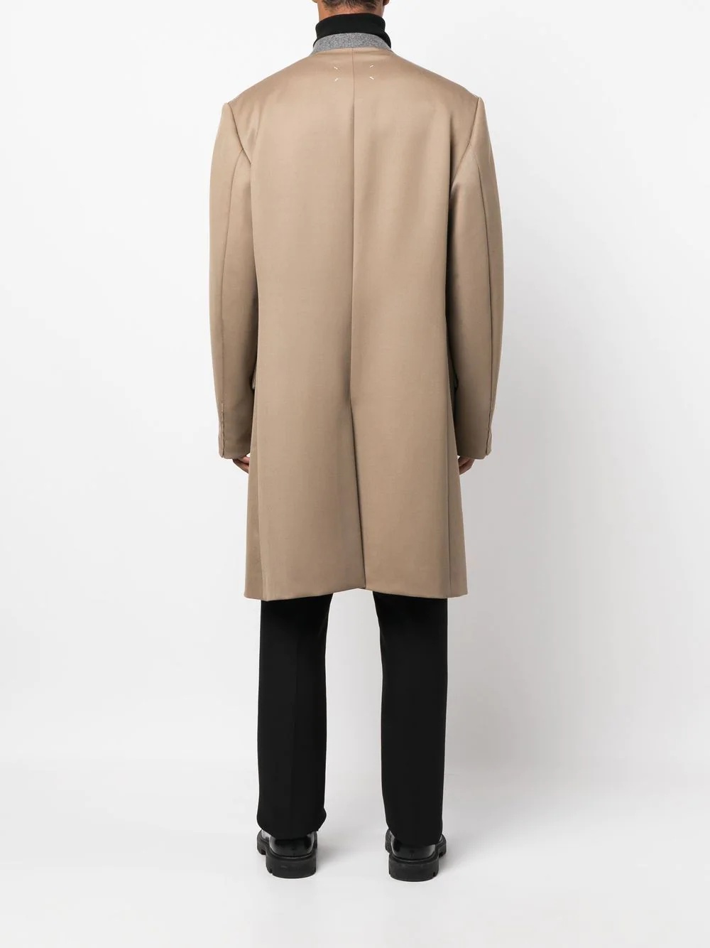 single-breasted wool coat - 4