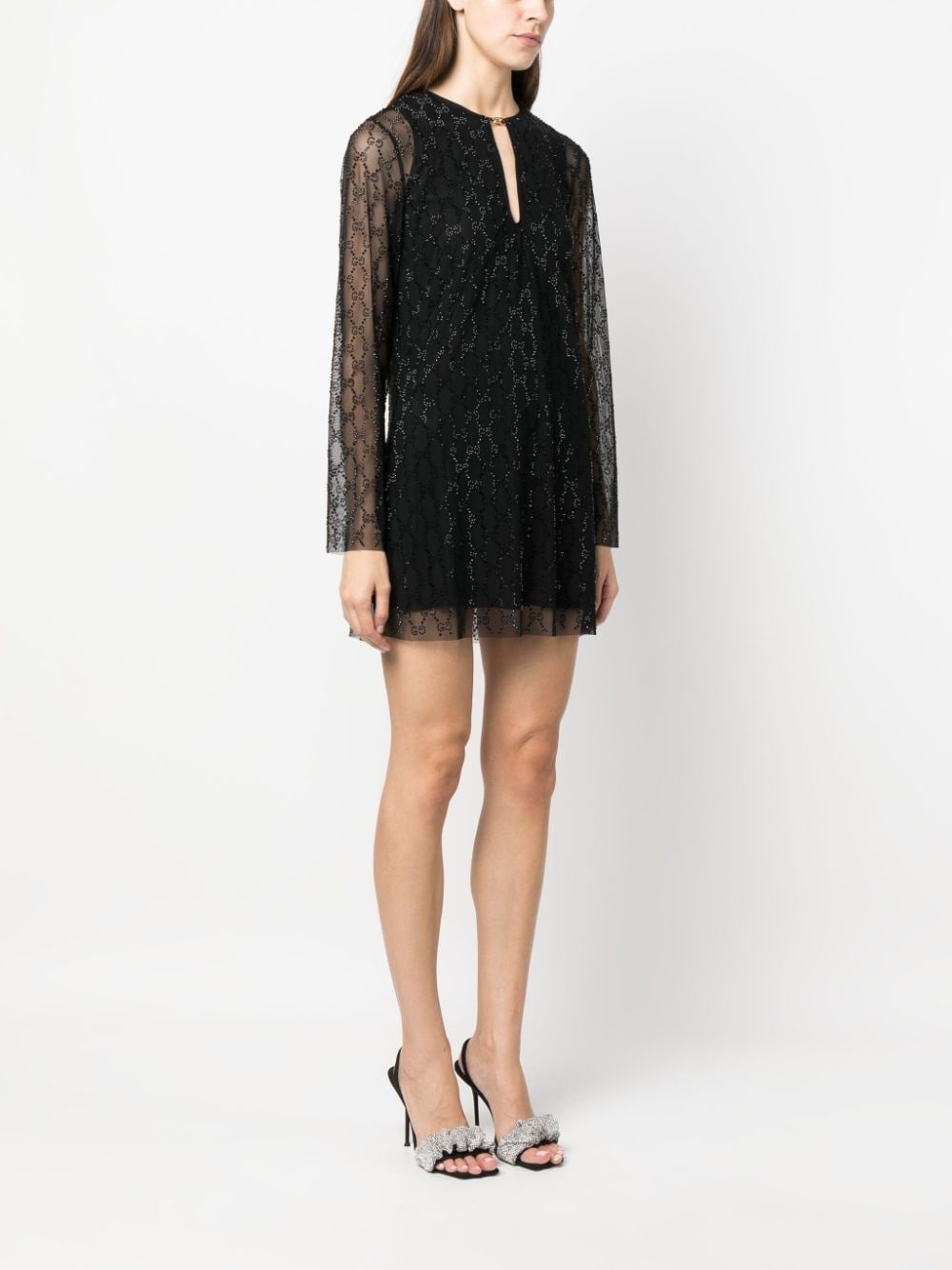 crystal GG tulle minidress - 3