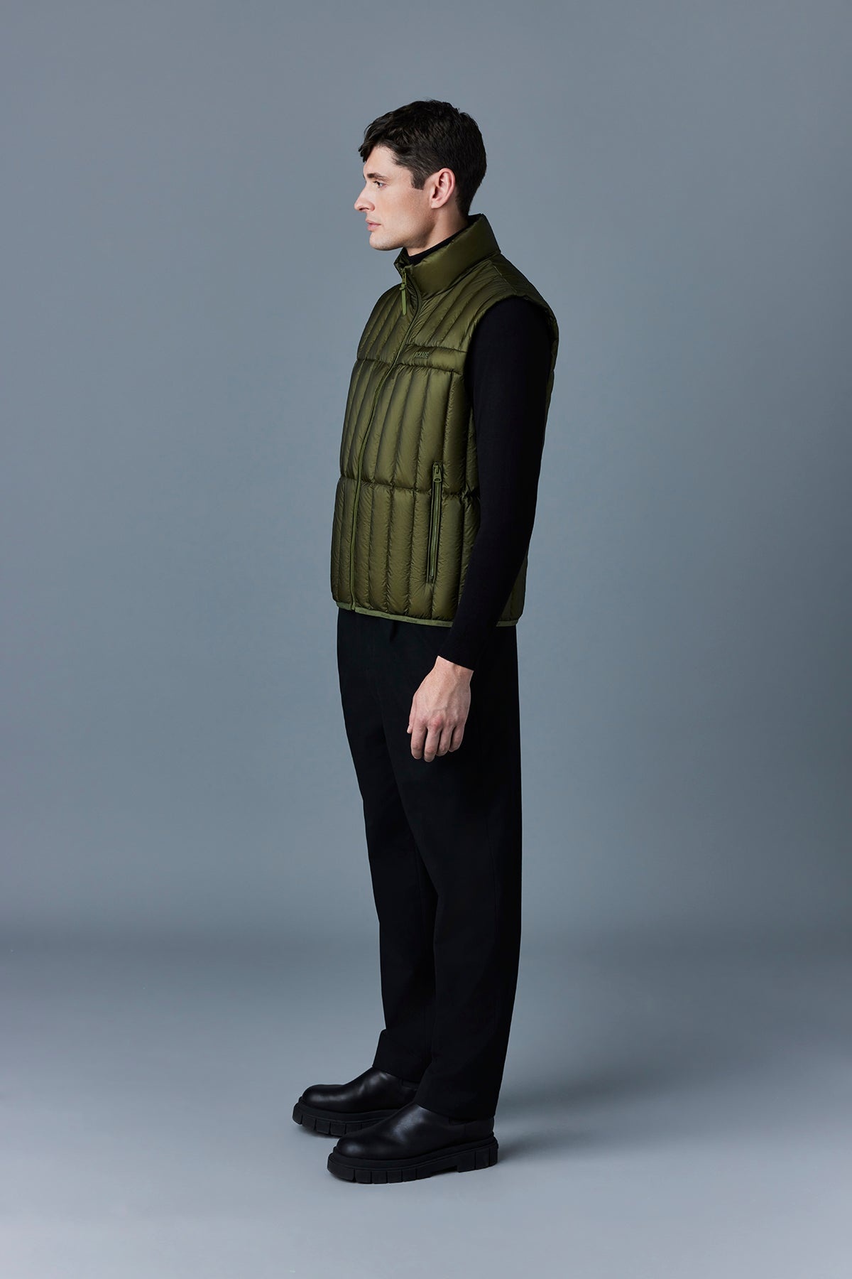 PATRICK Translucent ripstop light down vest with funnel collar - 3