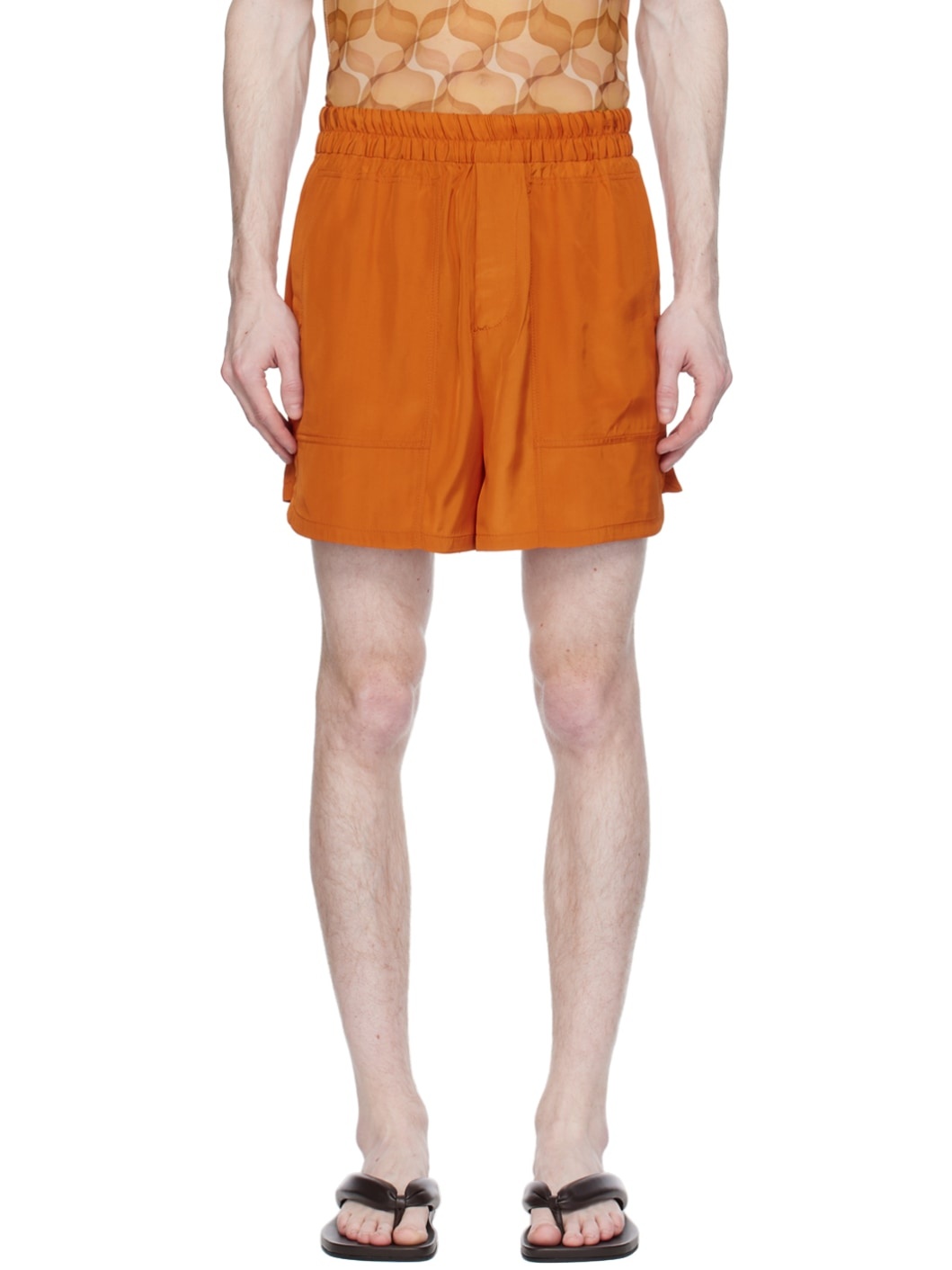 Orange Three-Pocket Shorts - 1