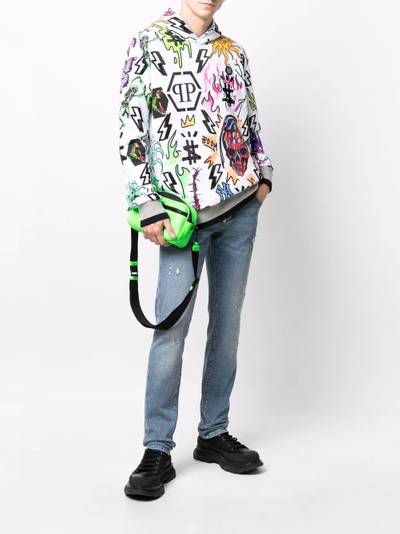 PHILIPP PLEIN patterned pullover hoodie outlook