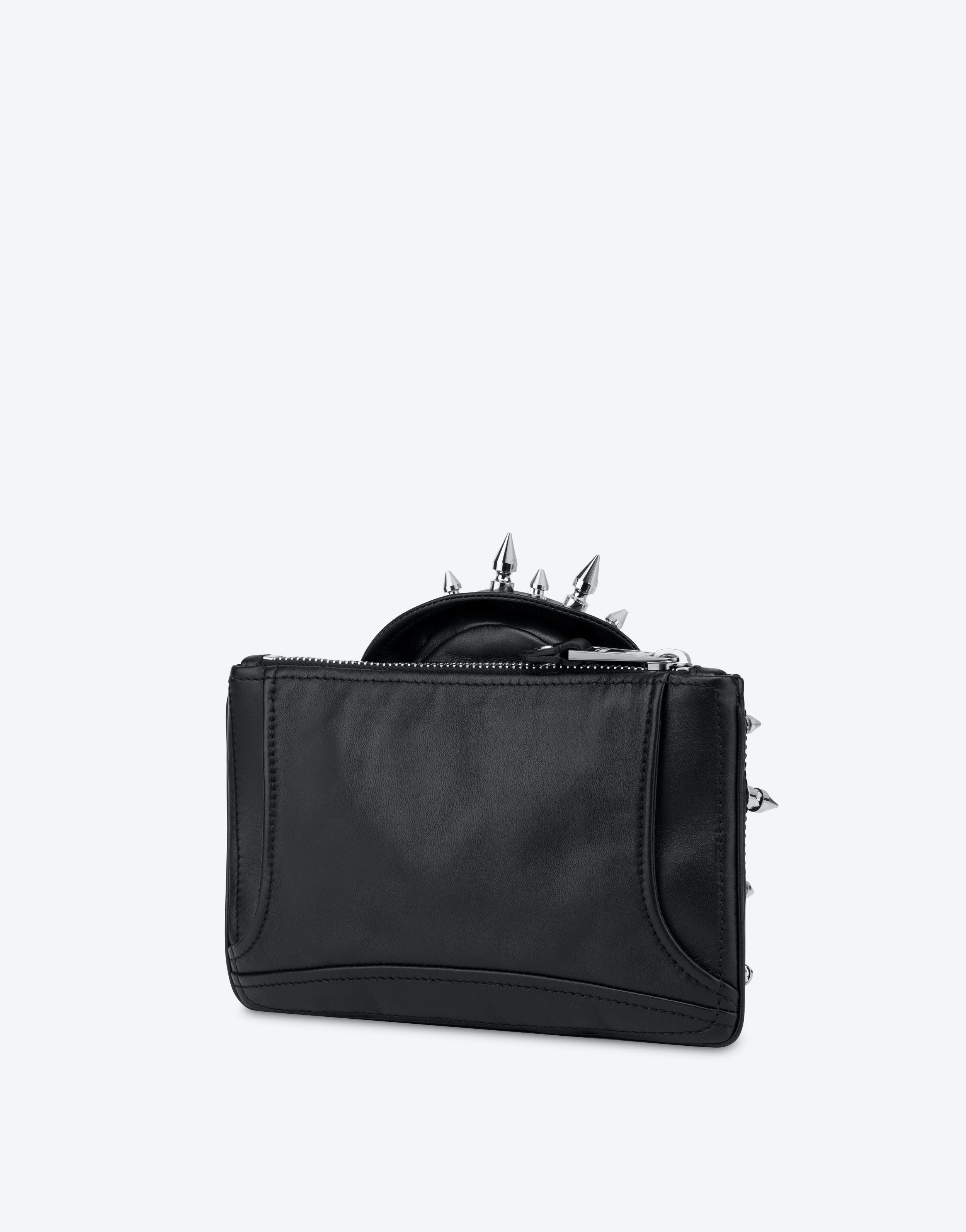 MOSCHINO BIKER BAG CLUTCH IN NAPPA LEATHER WITH STUDS - 2