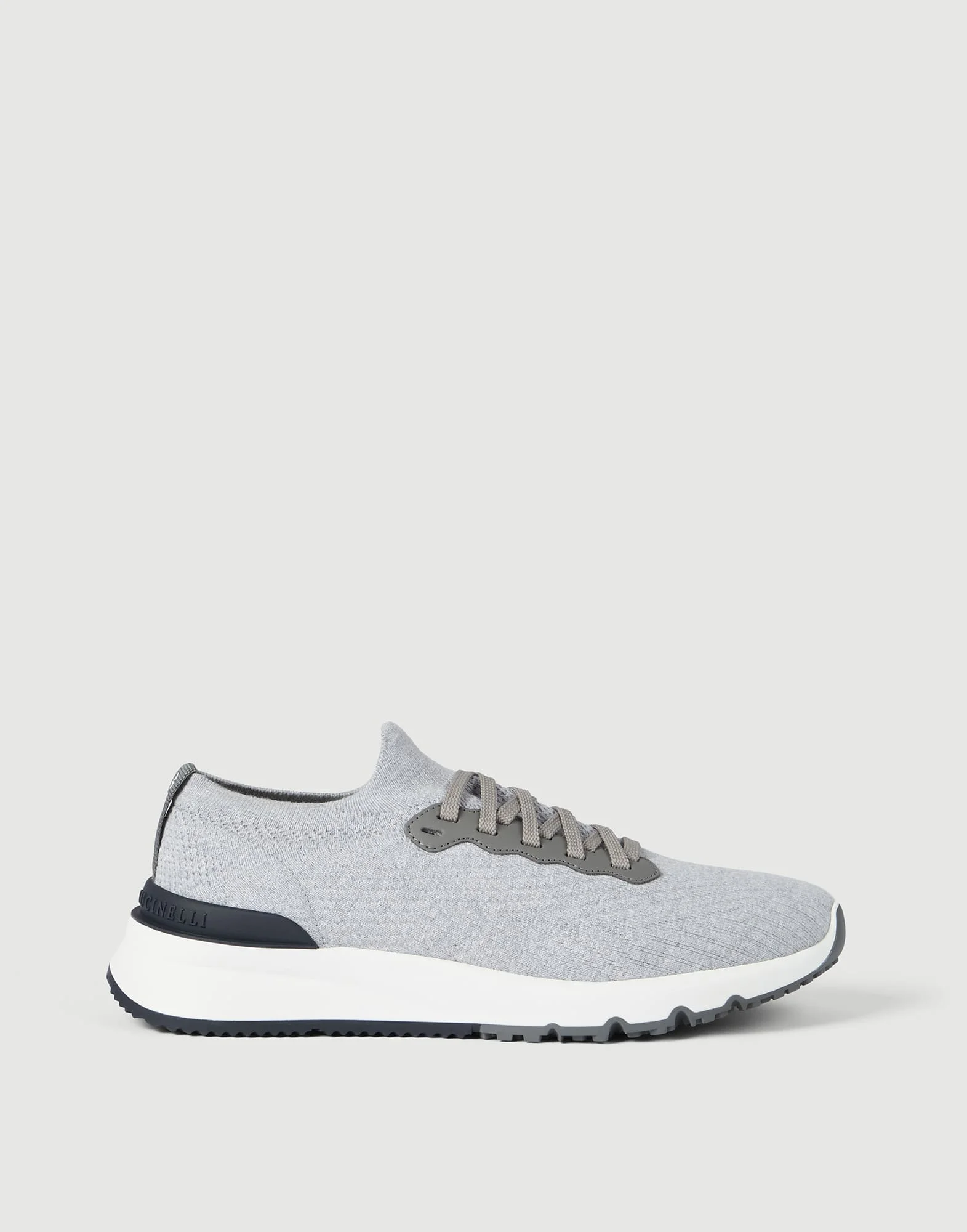 Cotton knit and semi-polished calfskin runners - 1