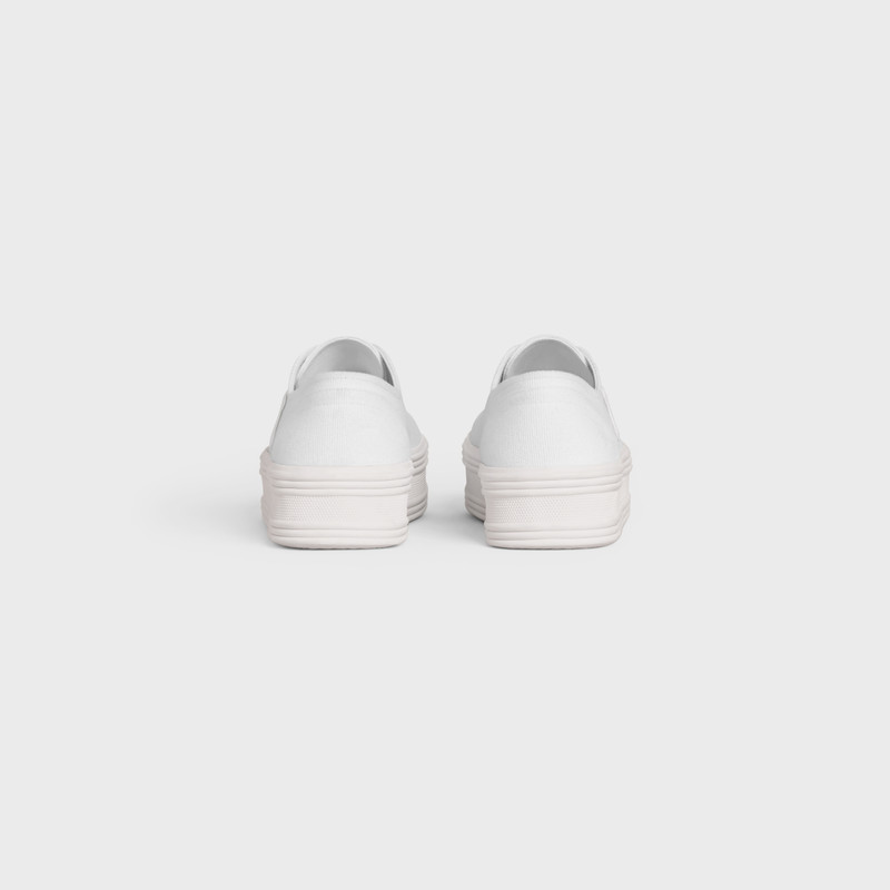 CELINE JANE LOW LACE-UP SNEAKER in CANVAS AND CALFSKIN outlook