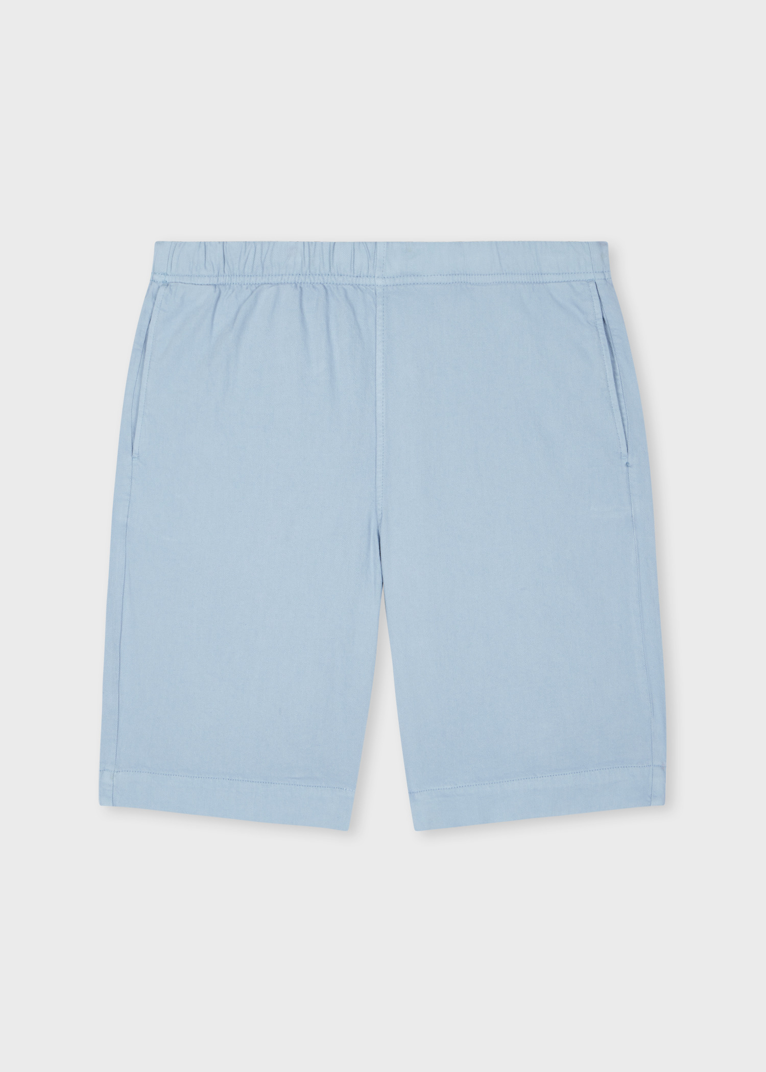 Pale Blue Linen-Blend 'Broad Stripe Zebra' Shorts - 1