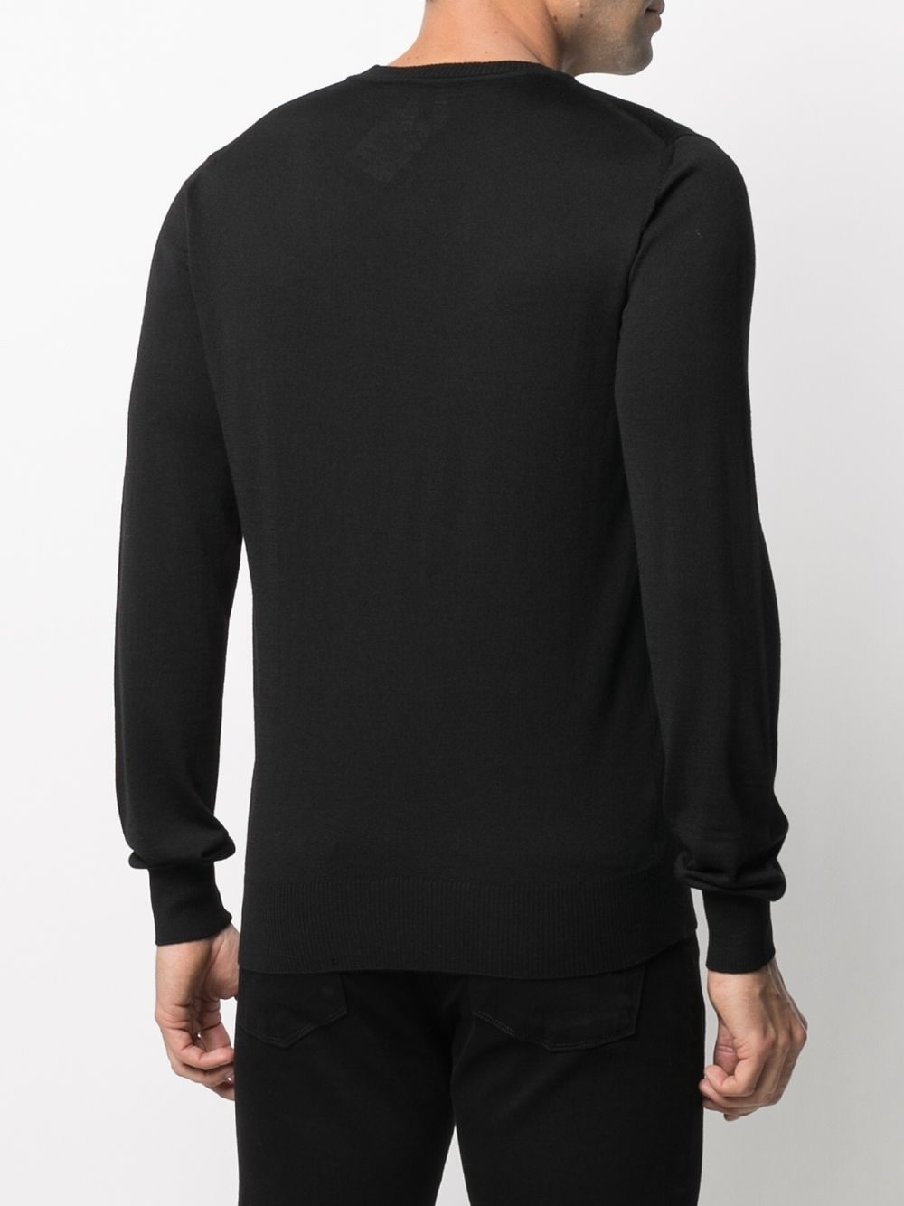 embroidered-logo wool knit sweater - 7
