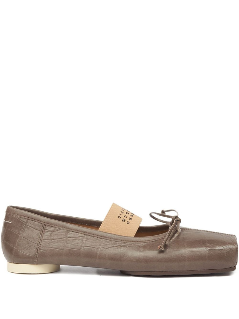 crocodile-embossed ballet flats 1
