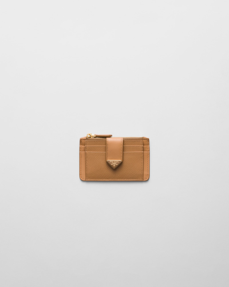 Saffiano and smooth leather card holder - 1
