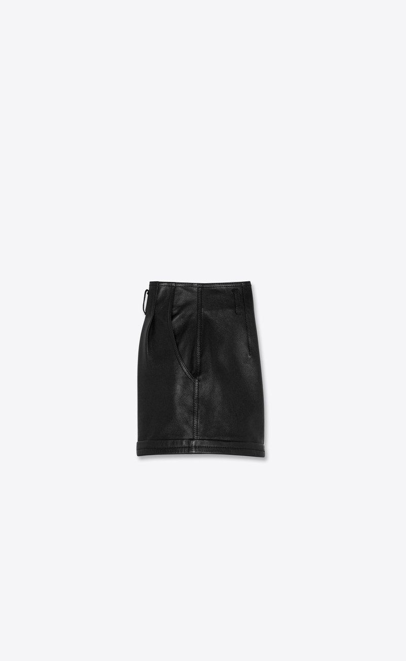 SAINT LAURENT pleated shorts in lambskin outlook