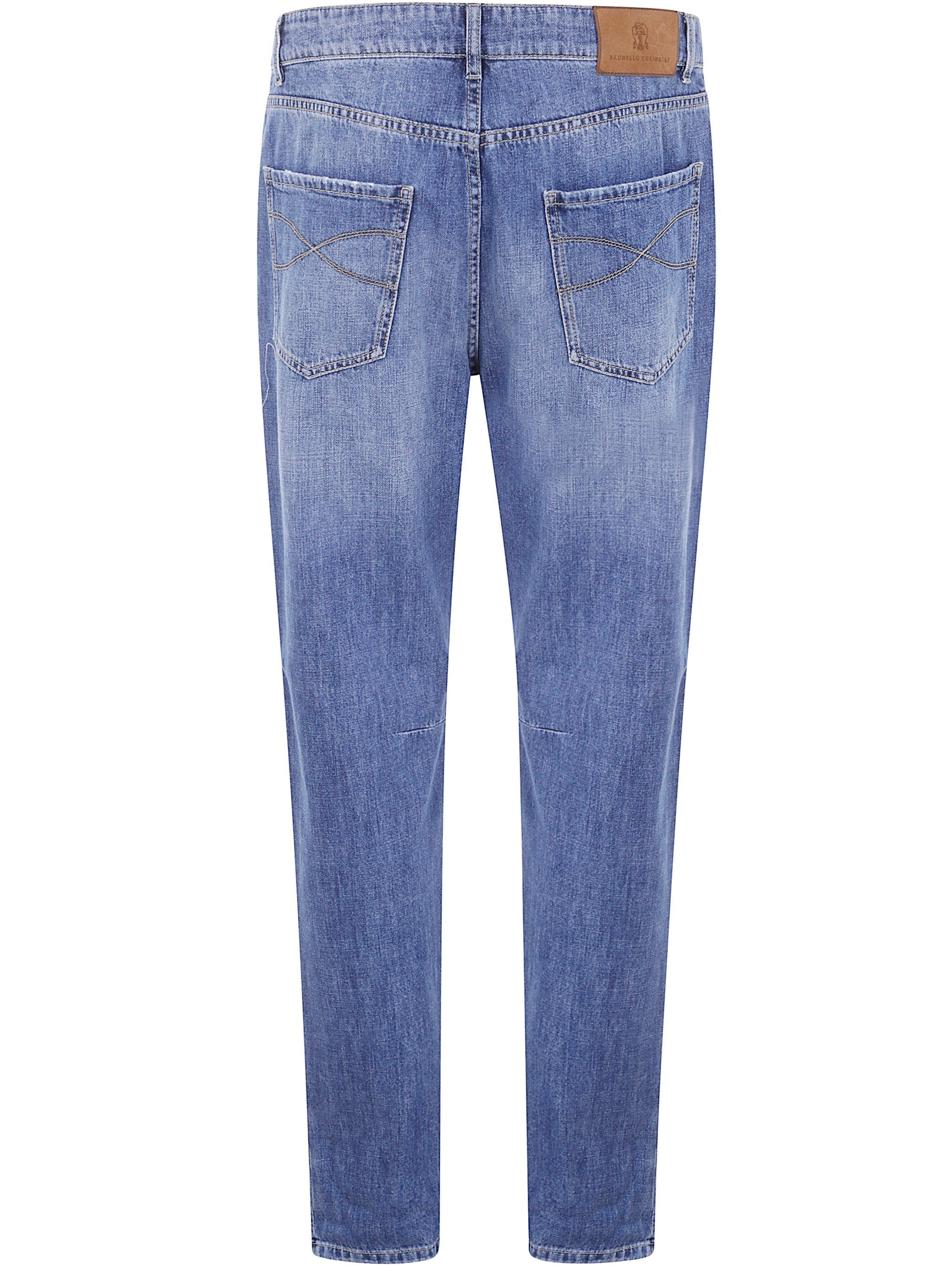 Brunello Cucinelli Men Regular Denim Trousers - 7