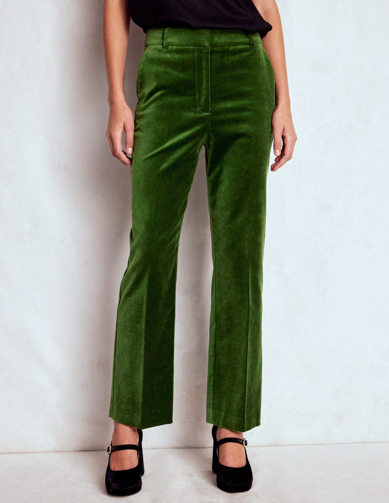 Canonbury Velvet Pants-Green Fir 6