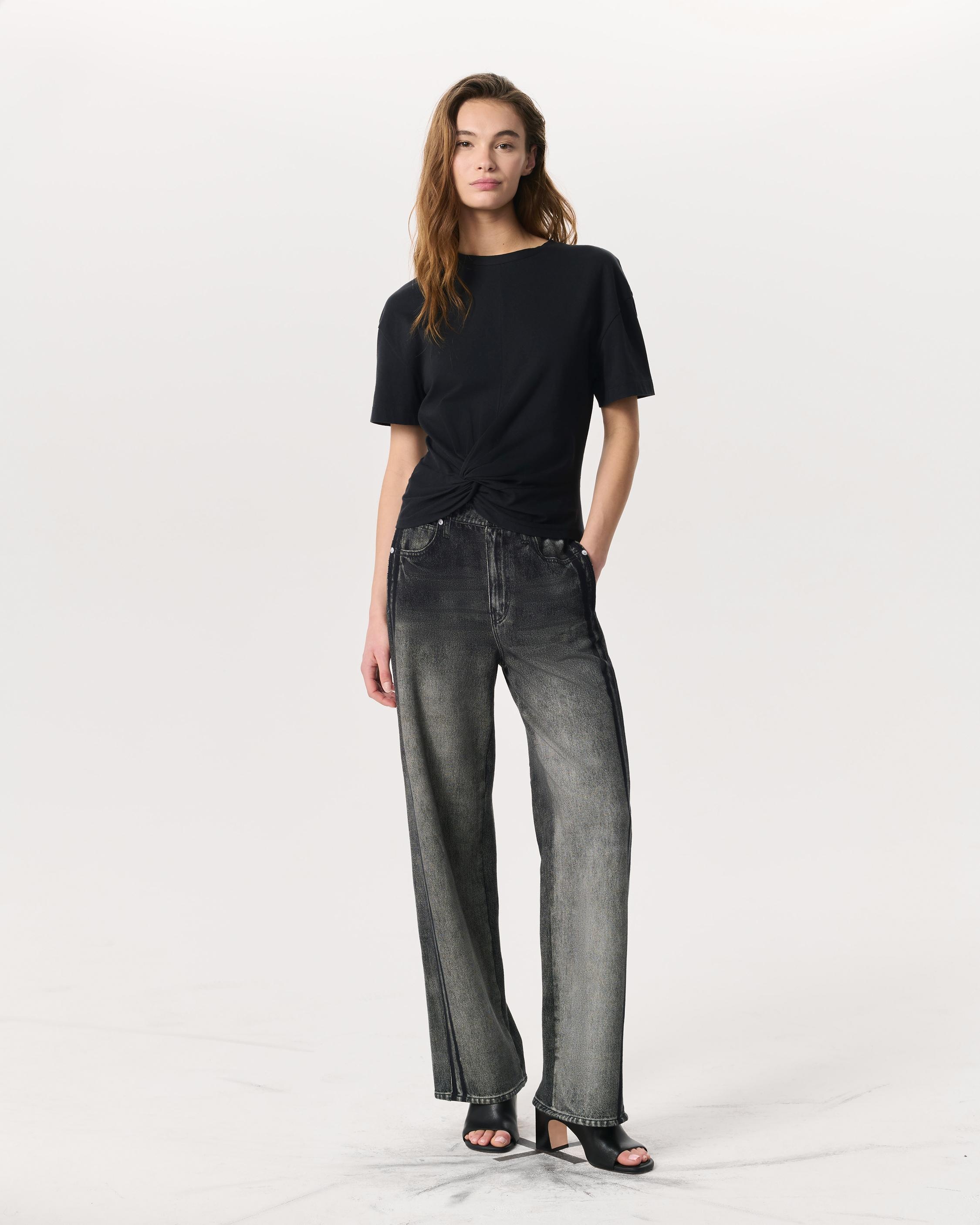 Mica Twist-Detail Draped Cotton T-Shirt - 4