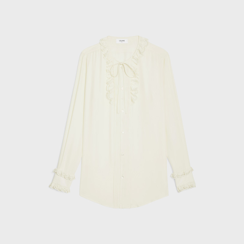 romy shirt in silk crepe and acetate 1