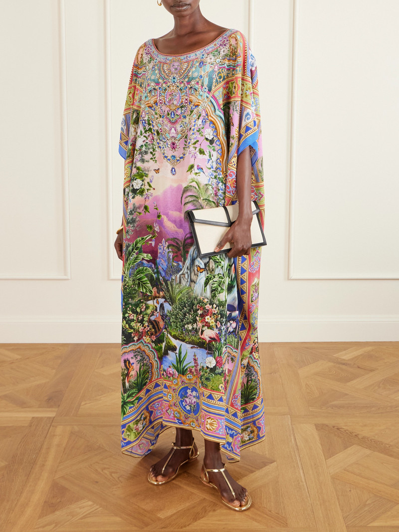 CAMILLA Crystal-embellished Printed Silk Crepe De Chine Kaftan outlook