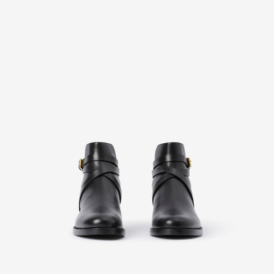 Burberry House Check and Leather Ankle Boots outlook