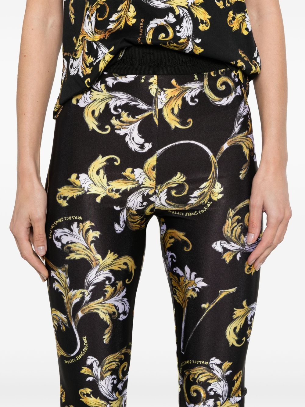 Barocco-print leggings - 5