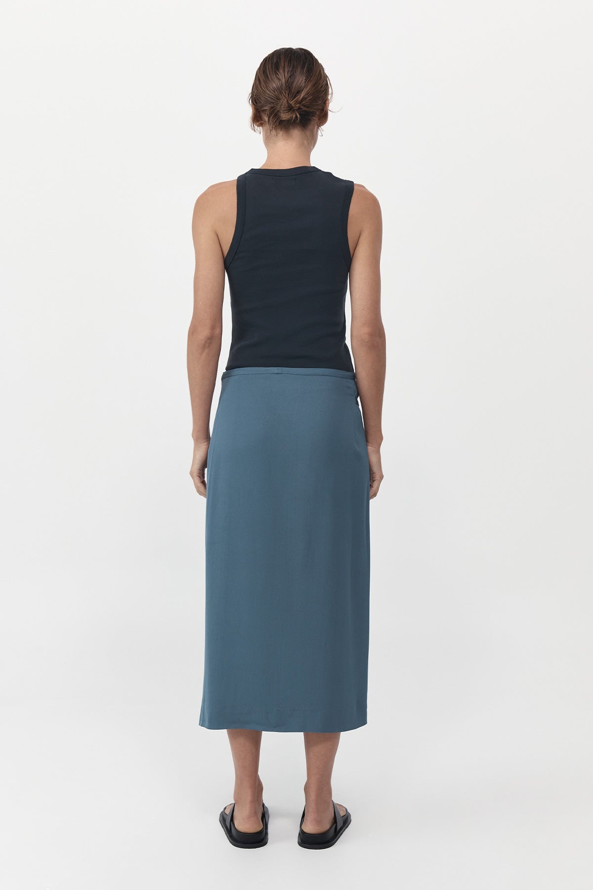 Midi Wrap Skirt - Slate - 4