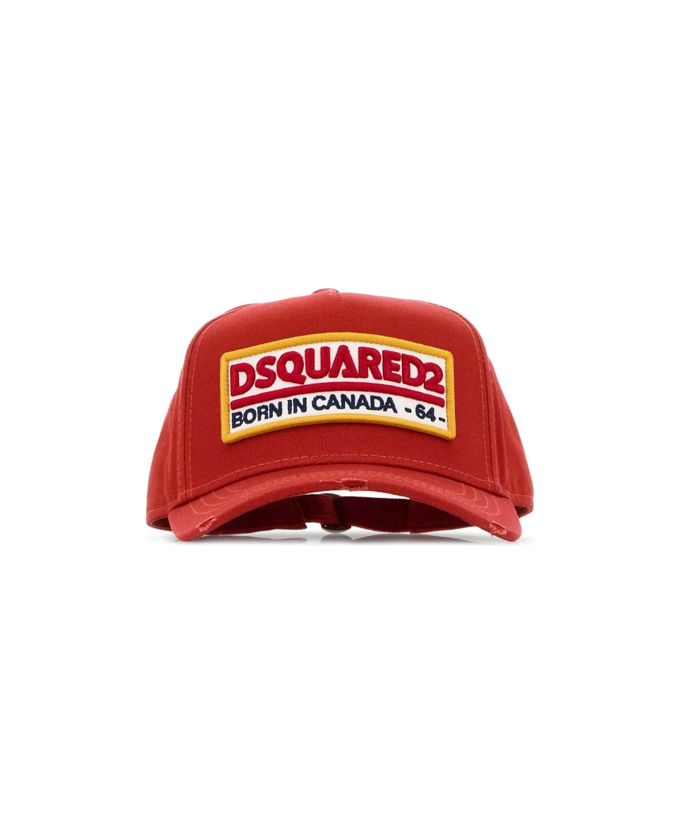 Red Cotton Baseball Cap - 1