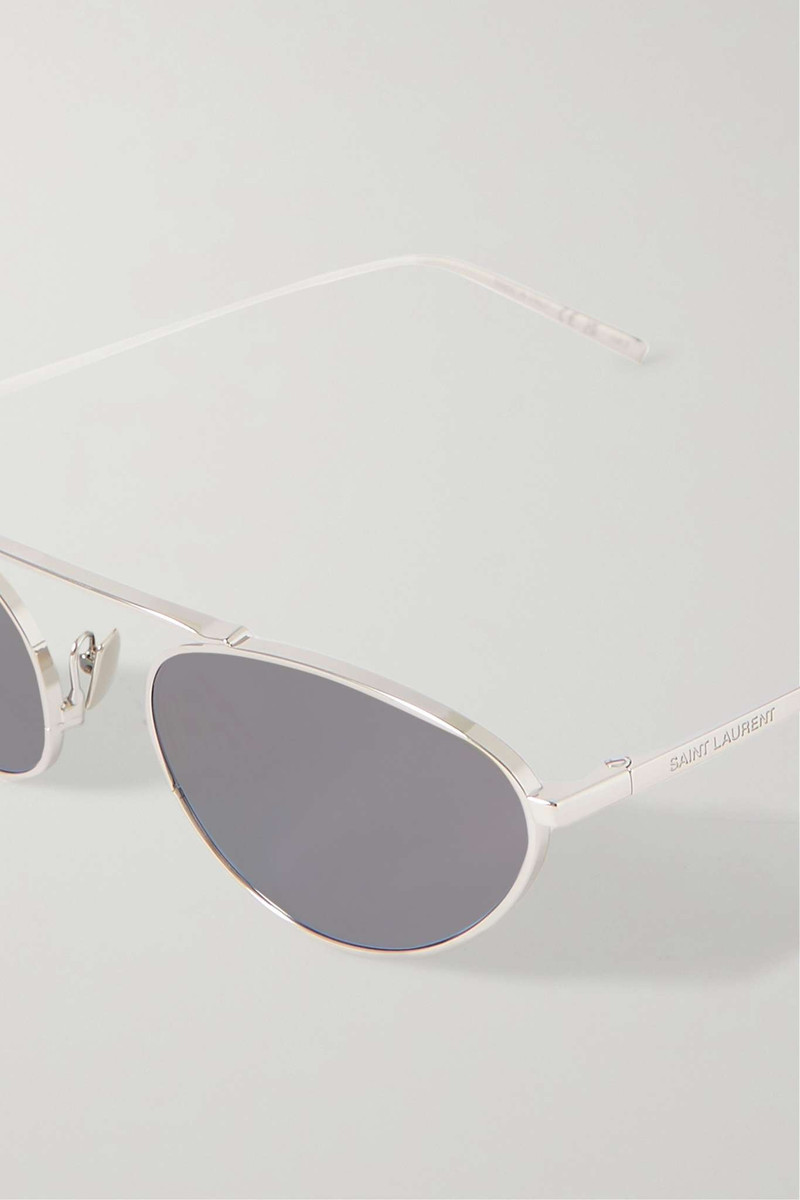 Cat-eye silver-tone sunglasses 4