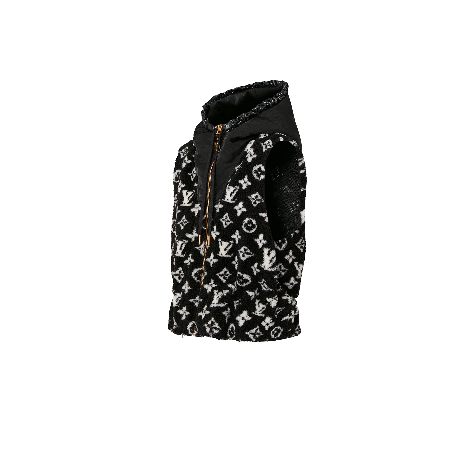 Sleeveless Hooded Monogram Teddy Jacket - 2