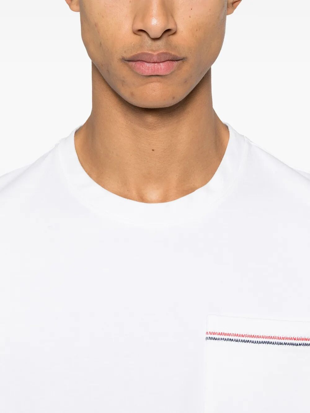 Thom Browne Men Oversized Short Sleeve Tee With Embroidered Rwb Pocket Trim In Heavy Jersey - 3