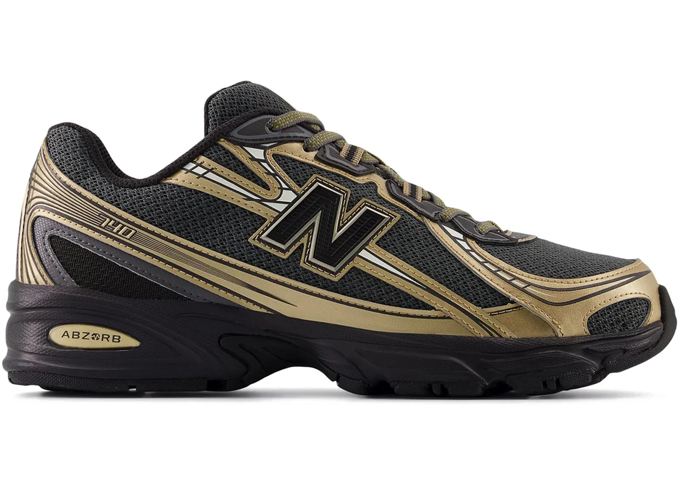 New Balance 740v2 Black Castlerock Gold Metallic - 1