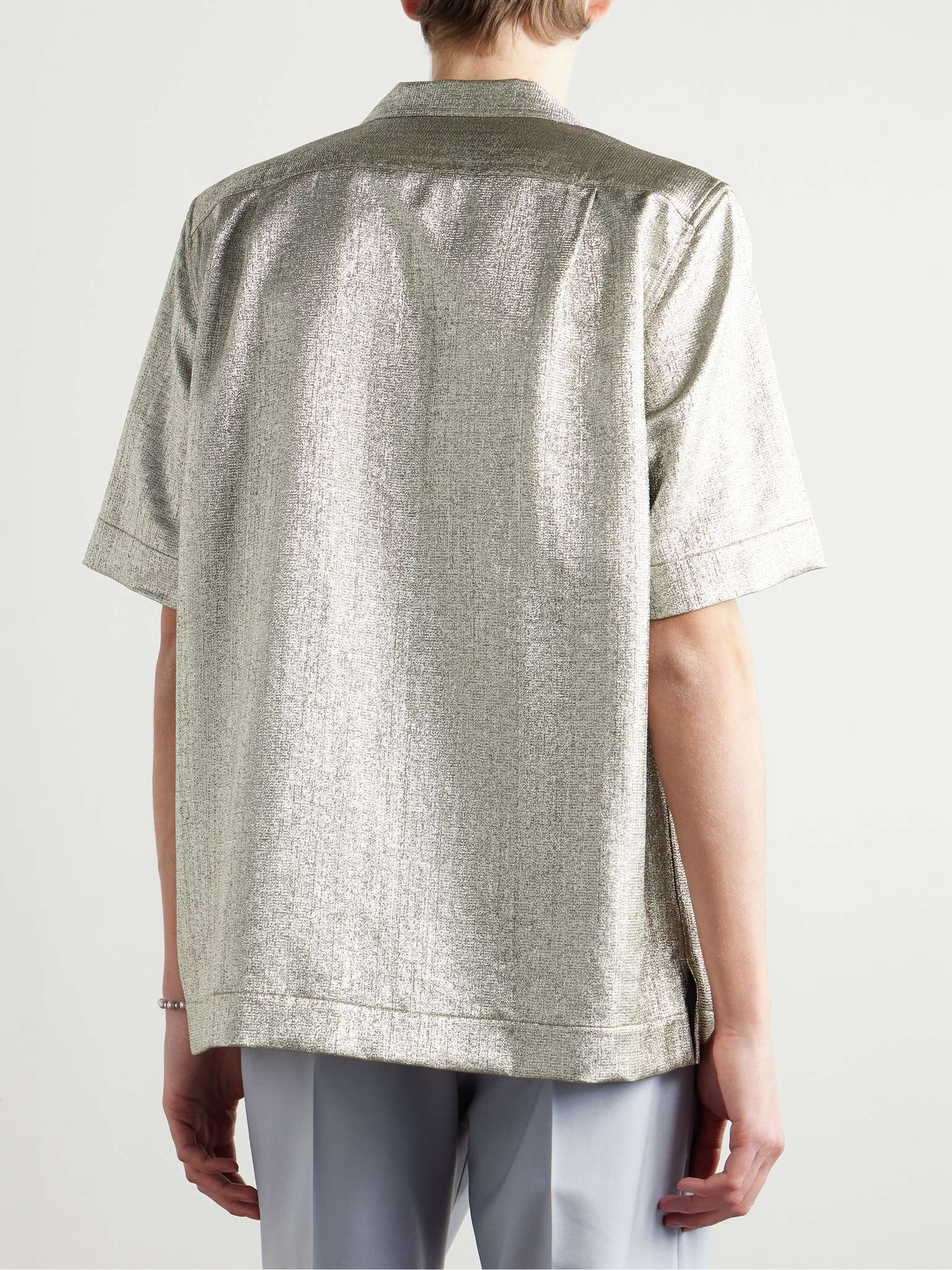 Camp-Collar Lamé Shirt - 3